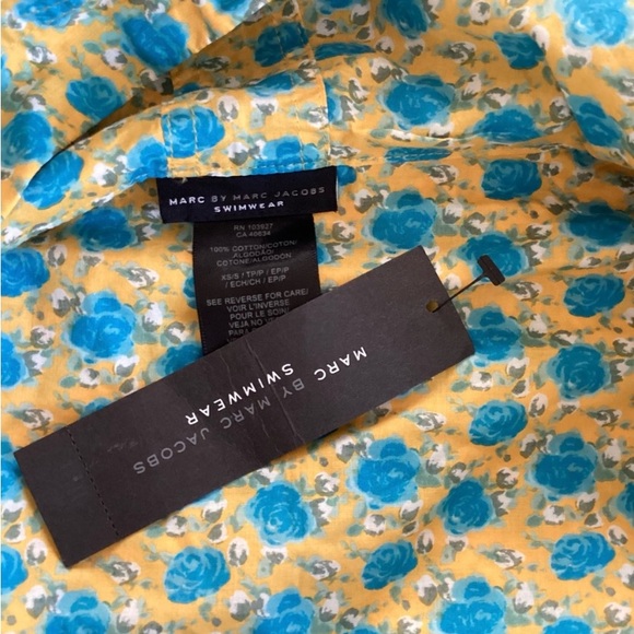 Marc By Marc Jacobs Swimwear Green Floral Hooded Jacket SZ L - Picture 5 of 7